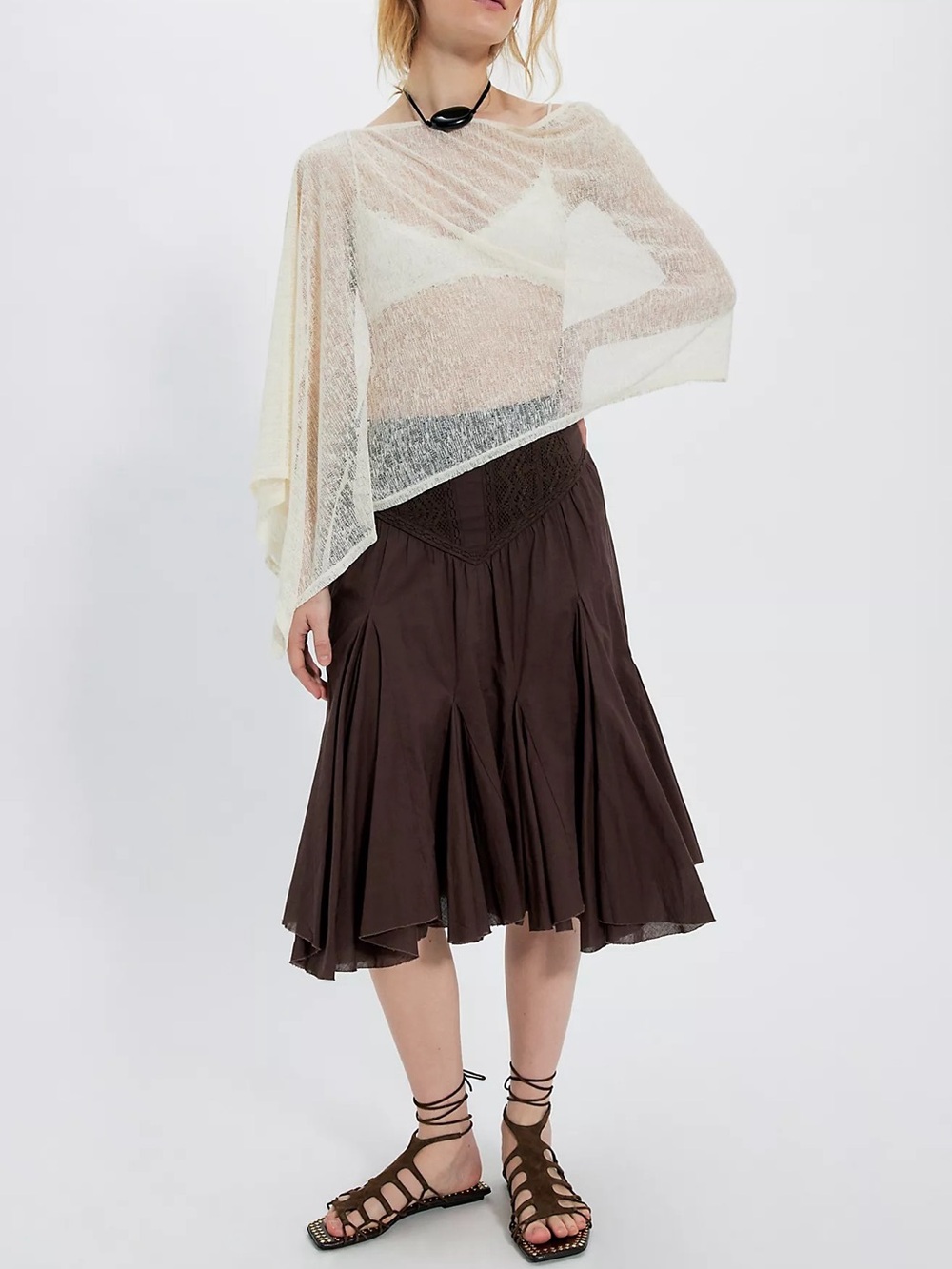 moving sale 💕-NWT Free People Frida One Godet Midi skirt in Chocolatier sz small